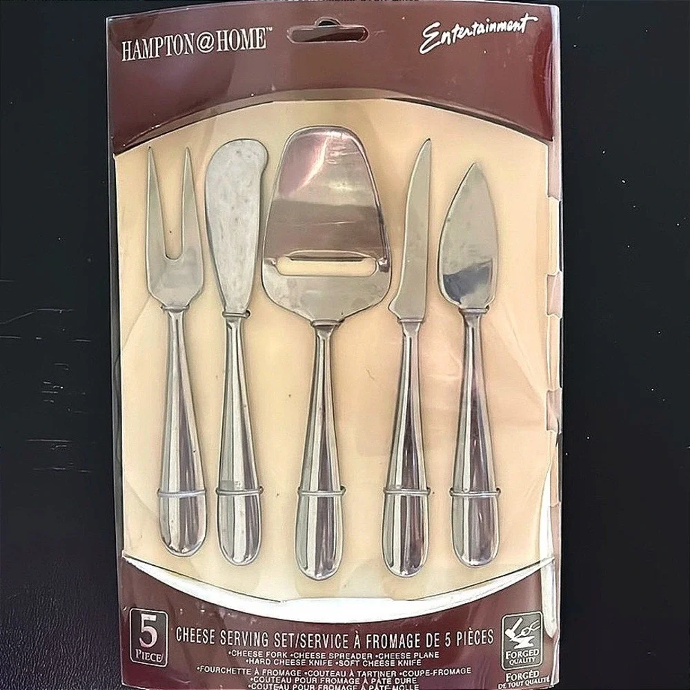 Hampton @ Home 5 Piece Stainless Steel‎ Cheese Serving Set Forged NIB 2002